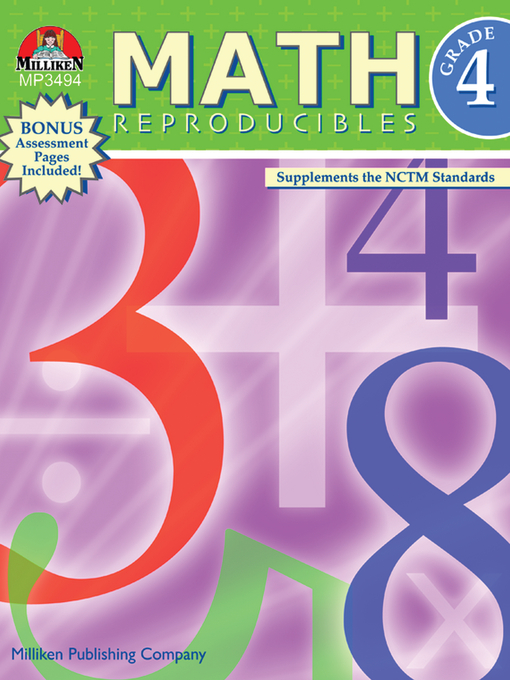 Title details for Math Reproducibles - Grade 4 by Linda Cernak - Wait list